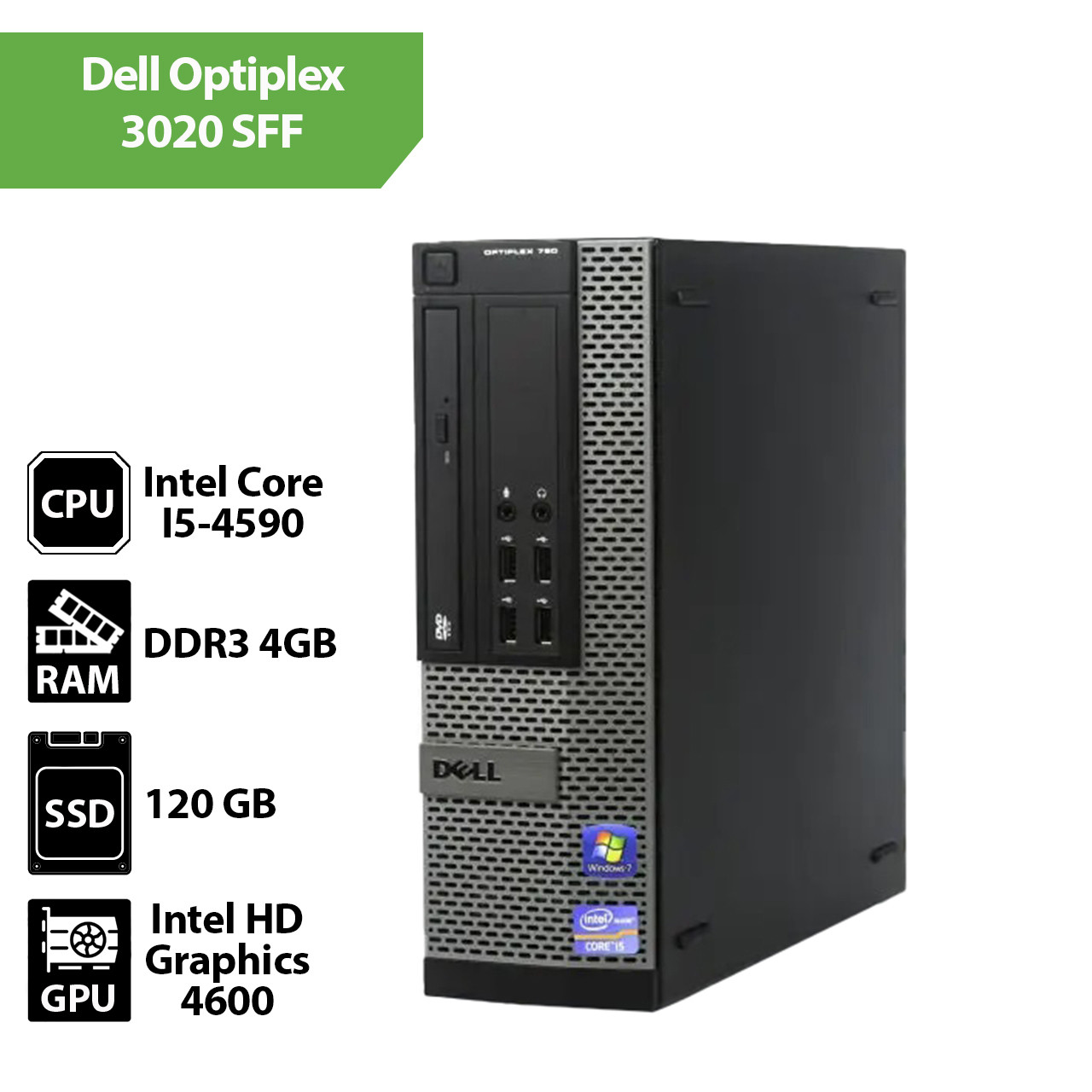 Системний блок Dell Optiplex 3020 SFF (Core I5-4590 / 4Gb / SDD 120Gb)