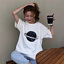 Жіноча футболка з малюнком планети (р. 42-44) 83FU1095, фото 3