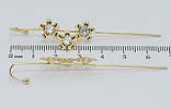 Сережки Xuping QQMM Позолота 14K кафи-голка "Квіточки", фото 3