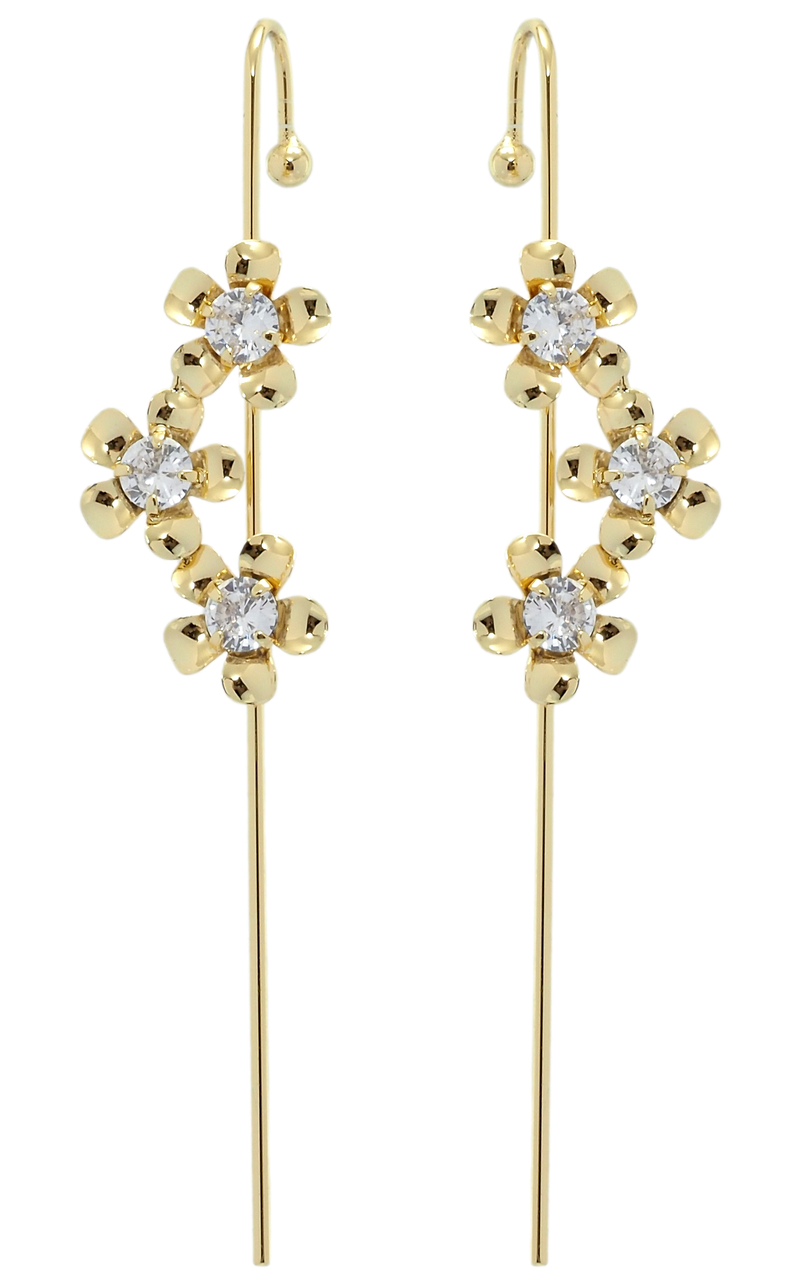 Сережки Xuping QQMM Позолота 14K кафи-голка "Квіточки"