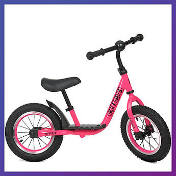 Дитячий біговел велобіг на сталевій рамі 12 дюймів PROFI KIDS M 4067 рожевий