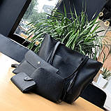 Набір жіночих сумок чорний 4в1, фото 2