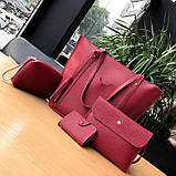 Набір жіночих сумок чорний 4в1, фото 8