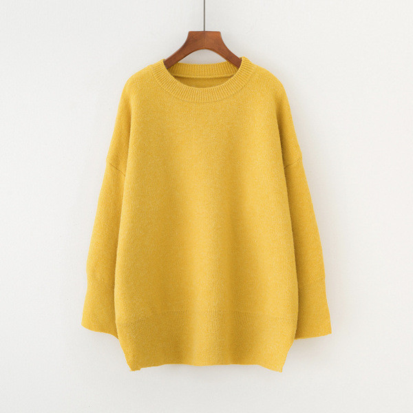 Светр жіночий класичний трикотажний, жовтий, фото 1