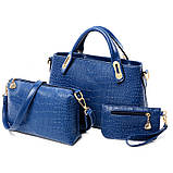 Жіноча сумка набір 3в1 з екожі білий, фото 2