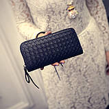 Жіночий гаманець з екожі з оригінальним плетеем, фото 2