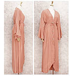 Пляжна сукня вільного крою з рукавами бежева, фото 3