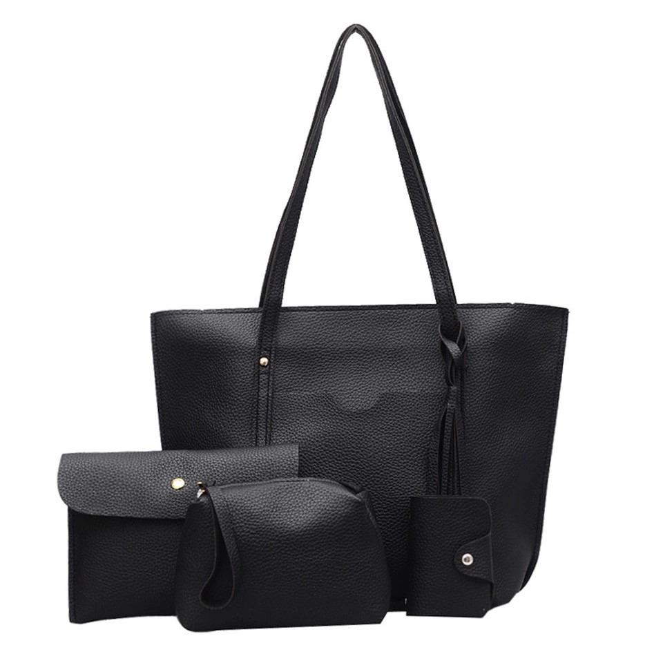 Набір жіночих сумок чорний 4в1, фото 1