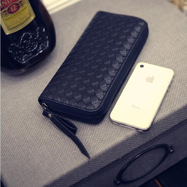 Жіночий гаманець з екожі з оригінальним плетеем, фото 1