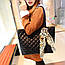 Женская стеганая сумка с леопардовым платочком чёрная, фото 3