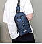 Молодіжний рюкзак на одне плече з виводом для  USB кабеля, синий, фото 3