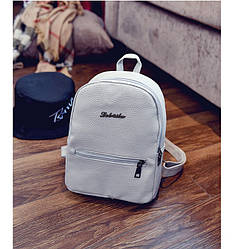 Молодіжний жіночий рюкзак з екошкіри, сірий