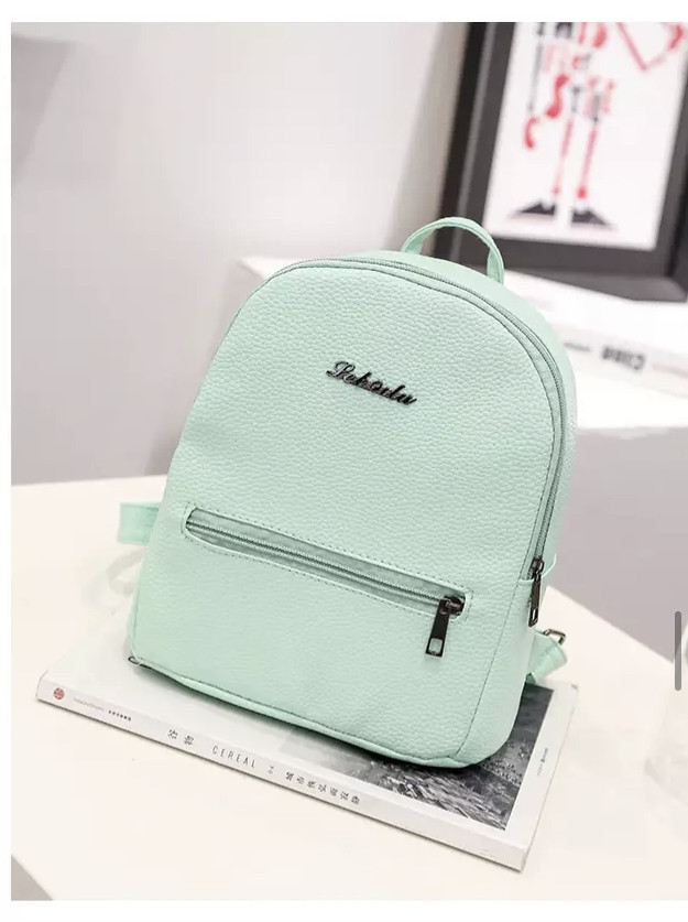 Молодий жіночий рюкзак з екожі, зелений, фото 1