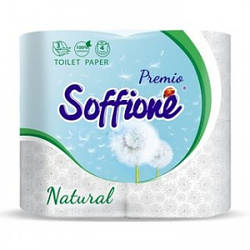 Тришаровий туалетний папір Soffione Natural, 4 рулони