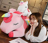 Велика м'яка іграшка "Єдиноріг рожевий" 80см плюшова іграшка дуже м'якенька!, фото 6