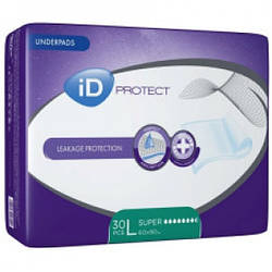 Одноразові пелюшки iD Expert Protect Super L 60х90 см, 30 шт.