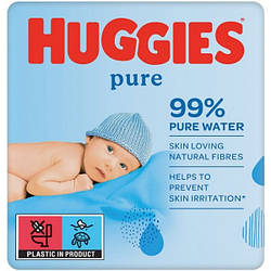 Серветки вологі Huggies Ultra Comfort Pure 2+1 (56 х 3 шт.), 168 шт.