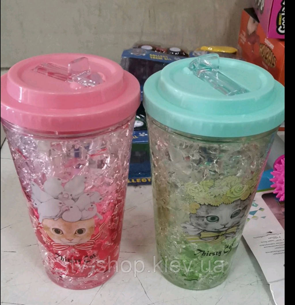 Стакан охолоджуючий Ice Cat (рожевий,мята), 500 мл, фото 1
