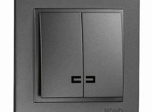 Вимикач внутрішній 2-й (ГРАФІТ) з подсв. 81336 DESPINO MONO