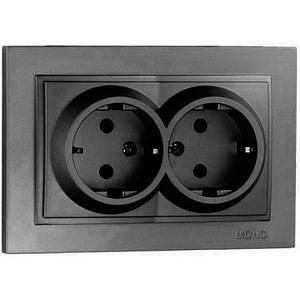 Розетка внутрішня з/з Despina Mono Elecric 2-a IP20 (ГРАФІТ) 81335