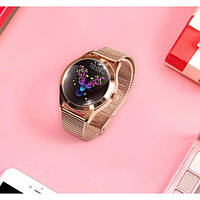 Женские умные часы Smart Vip Lady Gold на золотом ремешке, Смарт часы Uwatch (Пульсометр, Измерение давления)