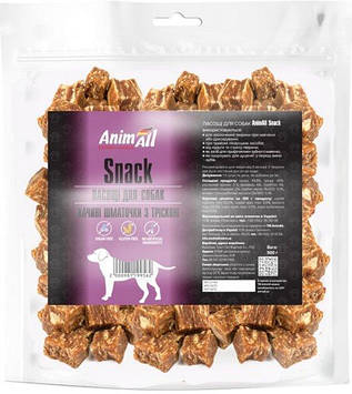 Ласощі AnimAll Snack качині шматочки з тріскою, для собак, 500 г