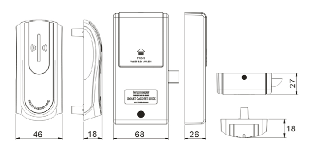 размеры кабинетного бесконтактного замка