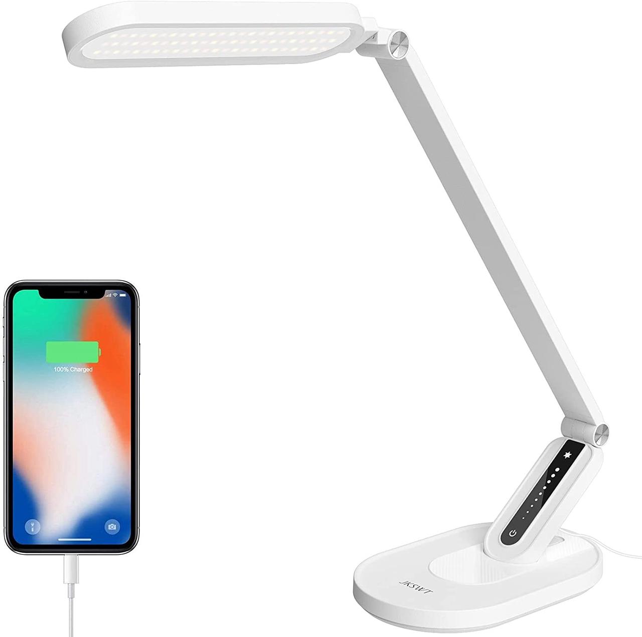 JKSWT Eye-Caring LED Table Lamp, настільна лампа, офісна лампа з регульованою яскравістю світла,