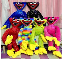 Хаги Ваги Лили Мили Мягкая игрушка монстрики с липучками на руках 40см Разноцветные с блёстками "6-ть цветов"