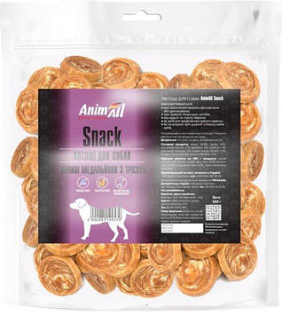 Ласощі AnimAll Snack качині медальйони з тріскою, для собак, 500 г