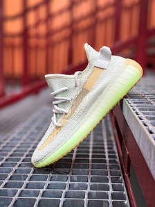 Жіночі Кросівки Adidas Yeezy Boost 350 V2 Wolf Grey Green Glow 36-37-41