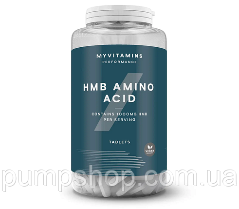 Бета-гідроксі-бета-метилбутирит (ГМБ) MyProtein HMB Amino Acid 180 таб., фото 2