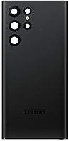 Задняя крышка Samsung S908 Galaxy S22 Ultra 5G черная Phantom Black оригинал +стекло камеры