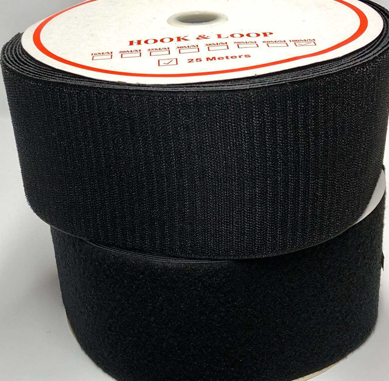 Липучка для одягу (100мм/25м) Чорна