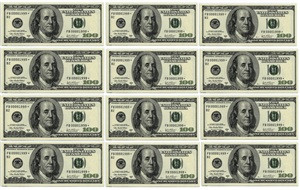 Вафельна картинка для тортів Modecor Долари 20Х30