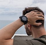 Чоловічий водонепроникний військово-спортивний наручний годинник із каучуковим ремінцем із підсвіткою і будильником, фото 8