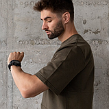 Чоловічий водонепроникний військово-спортивний наручний годинник із каучуковим ремінцем із підсвіткою і будильником, фото 7