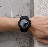 Чоловічий водонепроникний військово-спортивний наручний годинник із каучуковим ремінцем із підсвіткою і будильником, фото 9