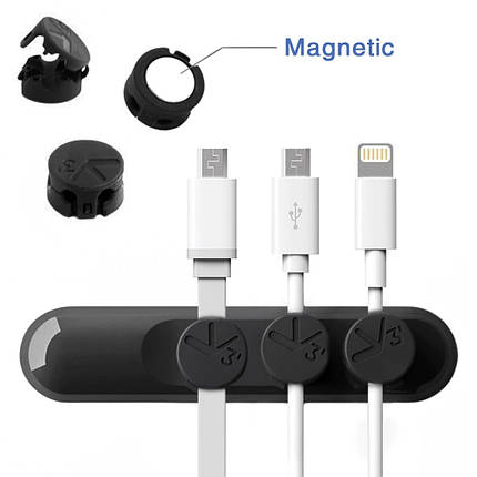 Рушій дротів Xiomi Bcase Magnetic Desktop Cable Clip (Черний), фото 2