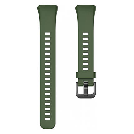 Силіконовий ремінець для фітнес-браслетів Huawei Honor Band 6 (Темно-зелений), фото 2