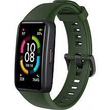 Силіконовий ремінець для фітнес-браслетів Huawei Honor Band 6 (Темно-зелений), фото 2
