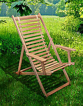 Шезлонг розкладний з натурального дерева бук/дуб Пікнік Мікс Меблі