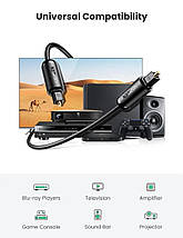 Кабель оптичних UGreen AV122 Toslink-Toslink Optical Audio Cable 70890 (Черний, 1м), фото 2