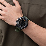 Якісний водонепроникний чоловічий військовоспортивний наручний годинник із секундоміром, будильником, фото 4