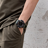 Якісний водонепроникний чоловічий військовоспортивний наручний годинник із секундоміром, будильником, фото 2