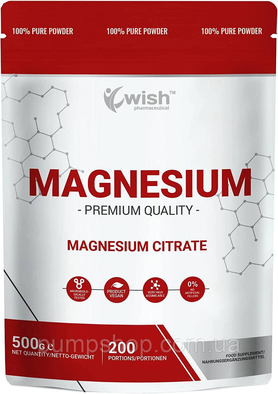 Магній-цитрат WISH Parmaceutical Magnesium Citrate 500 грамів