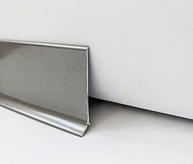 Алюмінієвий плінтус дизайнерський 60 мм "Сірий Металік" 2.7 м BL3103GM