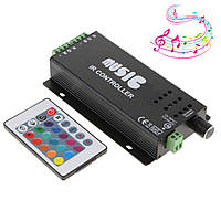 Контролер RGB LEDTech IR MUSIC 15A 180 W (15 А 180 Вт) 24 кнопки 12-24 V, для багатобарвної світлодіодної стрічки