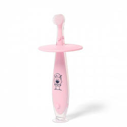 Безпечна зубна щітка з обмежувачем на присосці 6М+ Рожева BabyOno