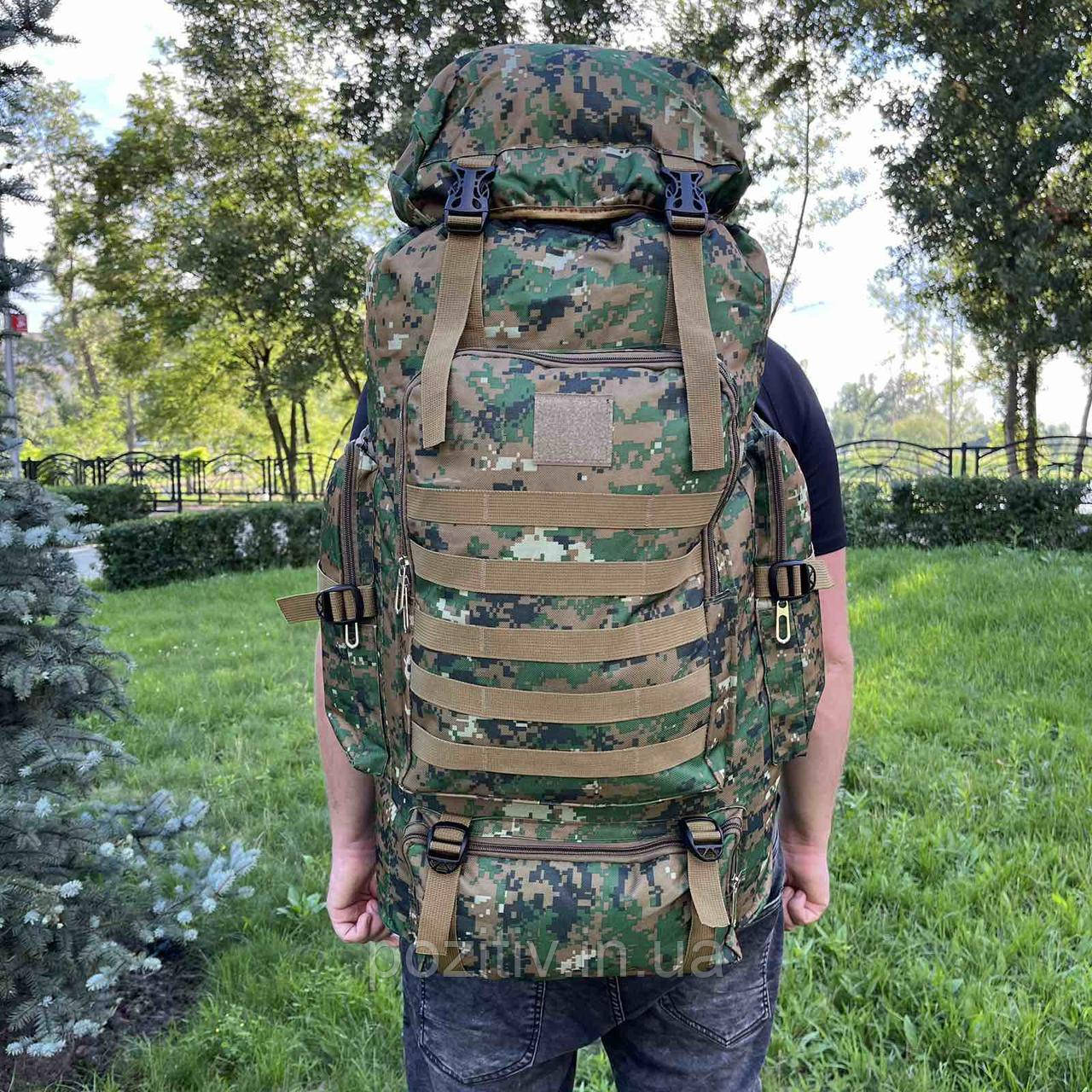 Рюкзак військовий тактичний туристичний 80 літрів армійський рюкзак камуфляж, фото 1